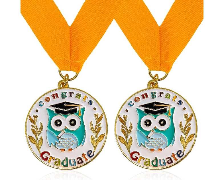 GraduationMall Congrats Kids Graduation Medal with Neck Ribbon,Kindergarten & Preschool Graduation Award Medallion,Party Decoration