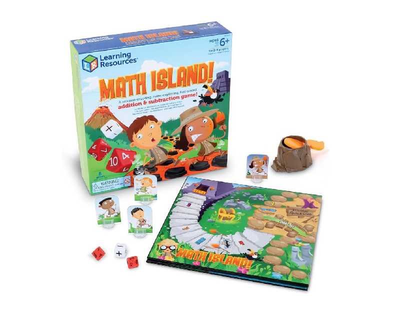Learning Resources Math Island Addition & Subtraction Game - Math Manipulatives, Educational Board Toys, Classroom Flash Cards , Volcano Toy, STEM Kids, Gifts for Boys And Girls , Montessori