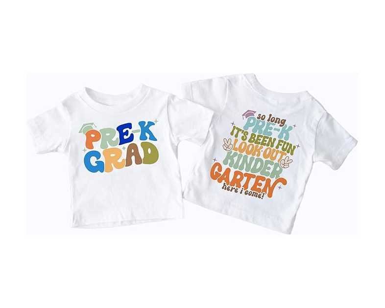 3-6T Kids Cute Saying So Long Pre K It's Been Fun Look Out Kindergarten Here I Come Back To School Pre-K Grad Shirt