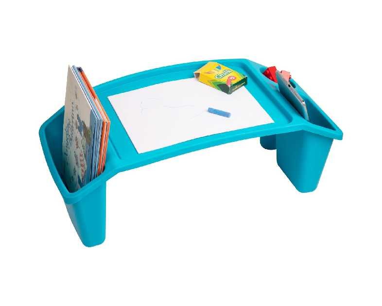 Mind Reader Kids Lap Desk, Activity Tray, Drawing, Stackable, Portable, Plastic, 22.25" L x 10.75" W x 8.5" H, Blue