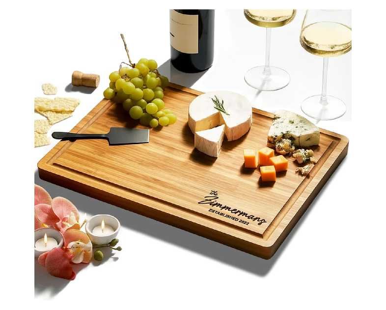 Personalized Cutting Board, Custom Bamboo Engraved Charcuterie Boards - Best Present for Wedding, Bridal Shower, Engagement, Anniversary, Housewarming, Gift Idea for Couples Bride, Parent, Family