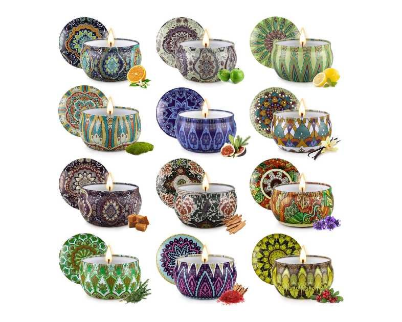 Scented Candles Gift Set,12 Pack Candles for Home Scented, 300 Hour Long Lasting Soy Wax Aromatherapy Candle Set, Birthday Gifts for Women with Gift Box