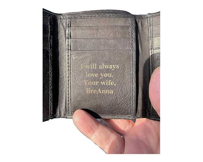 Genuine Leather Tri Fold Personalized Mens Wallet (777)