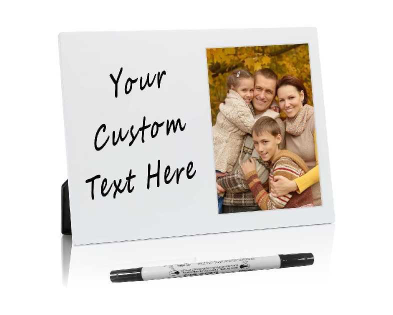 Personalized Wood Picture Frame, Memorial Gifts for Mother Father Baby Friends Family Pet, White Photo Frame for 4x6 picture with Signature Space - Horizontal/Vertical Display on Table or Wall