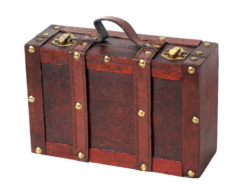 Vintiquewise(TM Old-Fashioned Small Suitcase/Decorative Box with Straps