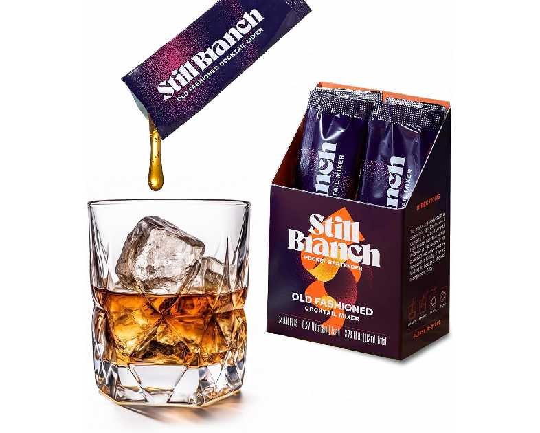 Single-Serve Old Fashioned Mix Cocktail Syrup – Handcrafted Cocktail Mixer with Real Bitters, Italian Cherry, Sorghum, Maple and Dark Brown Sugars – No Refrigeration Needed – 14 Sachets