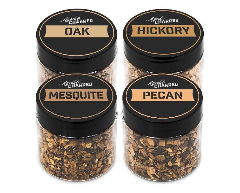 400 Cocktail Smoker Wood Chips - Bold Flavors Big Pack - Pecan, Hickory, Oak, Mesquite - Whiskey Smoker Wood Chips for Bourbon & Cocktail Smoker Kits