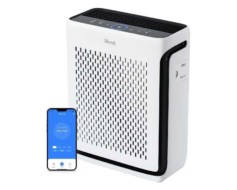 LEVOIT Air Purifier for Home Large Room Up to 1073Ft² with Air Quality Monitor, AHAM VERIFIDE, Smart WiFi, Washable Pre-Filter, HEPA Sleep Mode for Pets, Allergies, Dust, Pollen, Vital 100S-P, White