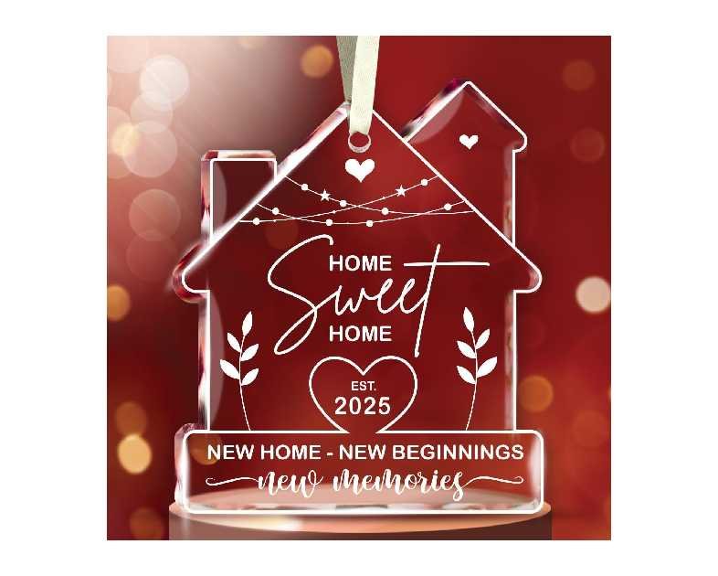 NewEleven House Warming Gifts, New Home Ornament 2025, Dream Home Gift Ideas Decor - Welcome Home Gifts, Housewarming Gift New Home, Best Housewarming Presents 2025 - Glass Ornament