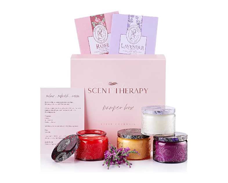Aromatherapy Candle Set - 6-Piece, Multicolor - Stress Relief Scented Candles for Women - Bath Votives for Tub Relaxation