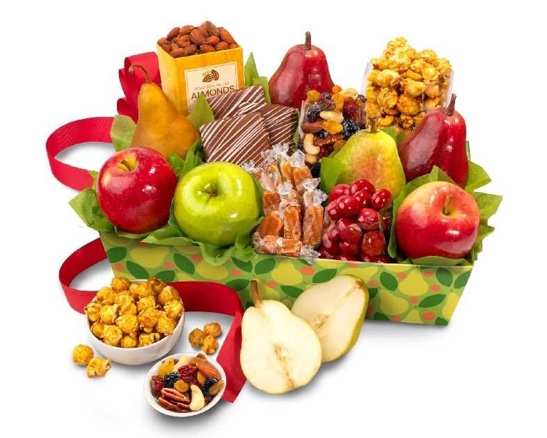 A Gift Inside Orchard Delight Fruit and Gourmet Basket