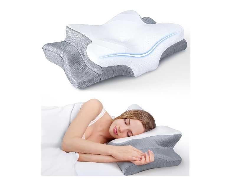 Ultra Pain Relief Cooling Pillow for Neck Support, Adjustable Cervical Pillow Cozy Sleeping, Odorless Ergonomic Contour Memory Foam Pillows, Orthopedic Bed Pillow for Side Back Stomach Sleeper