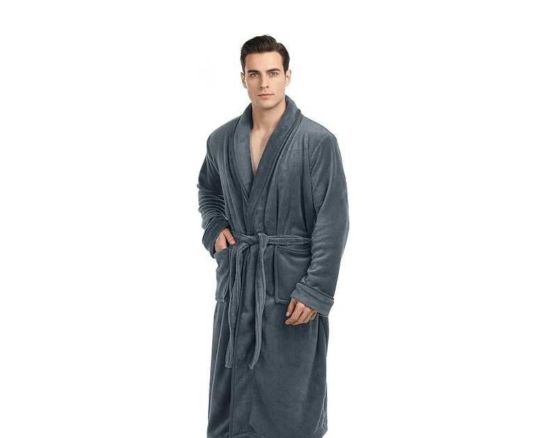 NY Threads Mens Robe, Luxury Plush Fleece Mens Bathrobe, Spa Bath Robe for Men