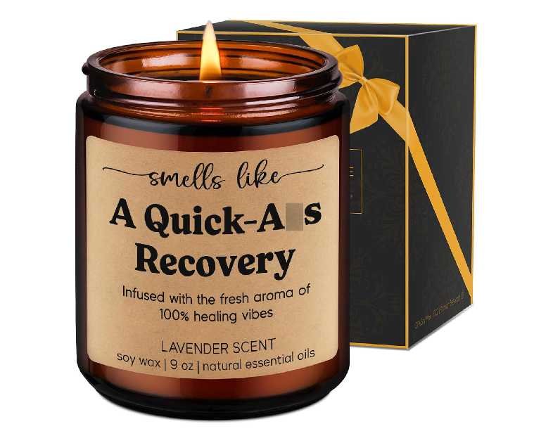 LEADO Get Well Candle, Surgery Recovery Gifts for Women, Men - After Surgery, Get Well Soon, Cancer Comfort Gifts - Funny Injury, Sick, Hysterectomy, Chemo, Quick Recovery, Feel Better Present