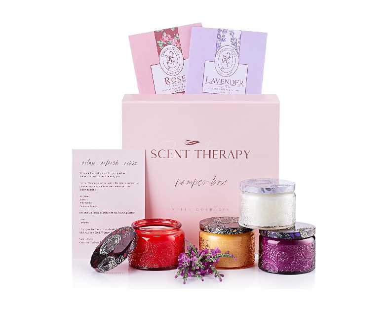 Aromatherapy Candle Set - 6-Piece, Multicolor - Stress Relief Scented Candles for Women - Bath Votives for Tub Relaxation