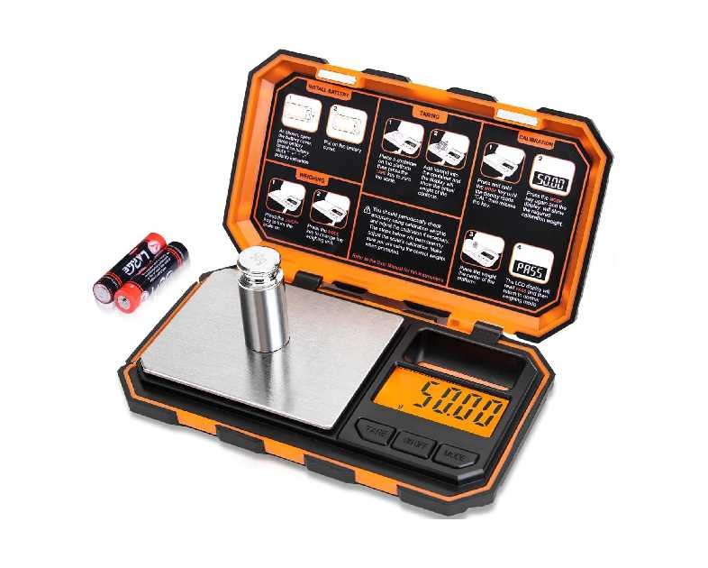 Fuzion Digital Pocket Scale, 500g x 0.01g Gram Scale, Mini Scale 6 Units Jewelry Scale with LCD Display, Tare Function for Food, Jewelry, Coin, Coffee