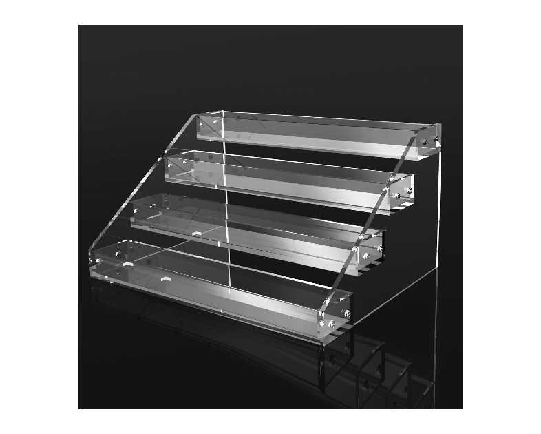 12" Acrylic Riser Display Stands - 4 Tier Clear Acrylic Display Shelf, Double Sided Usable, Makeup Organizer Perfume Organizer, Acrylic Shelves for Funko Pop Figures , Cupcake, Candy Food