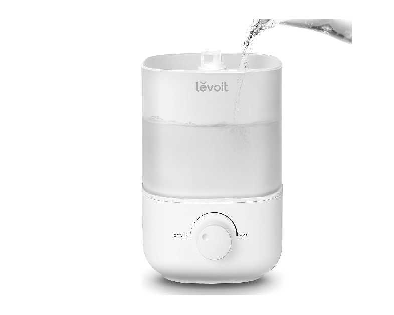 LEVOIT Top Fill Humidifiers for Bedroom, 2.5L Tank for Large Room, Easy to Fill & Clean, 28dB Quiet Cool Mist Air Humidifier for Home Baby Nursery & Plants, Auto Shut-off and BPA-Free for Safety, 25H