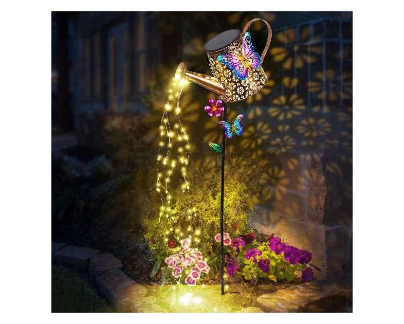 Solar Watering Can with Lights Outdoor Garden,Waterproof Garden Stake Lights Decoration for Yard Lawn Patio Pathway Front Porch Landscape Gardening Gifts for Mom Grandma Women Birthday Gift