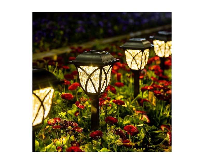 GIGALUMI Solar Lights Outdoor Waterproof, 6 Pack LED Solar Garden Lights, Outdoor Decorations, Garden Decor for Yard, Patio, Landscape, Planter, Walkway (Warm White)