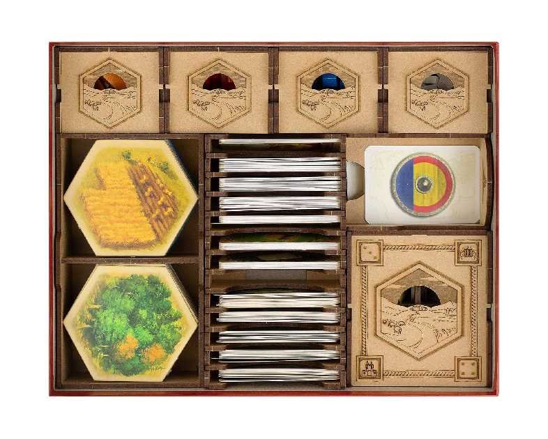 TowerRex Organizer Compatible with Catan Board Game and Cities and Knights, Seafarers Expansions, Storage Insert, Accessories Upgrade