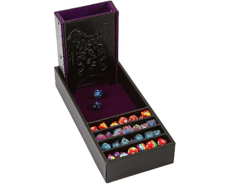 Forged Dice Co. Citadel Dice Tray and Dice Tower - DnD Dice Tray, Dice Box Storage for Dice and Removable Dice Tower - 3 in 1 Dice Rolling Tray, Storage and Tower - Perfect for RPG and Tabletop Gaming