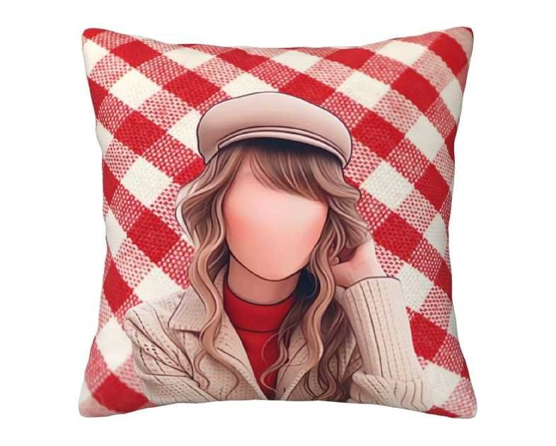 Singer Pillow Covers, Christmas 18x18 Pillow Cover, Birthday Throw Pillow Covers, Fans Merch, Fan Gift Decorative Square Cushion Covers Pillowcase, Cushion Covers for Couch Bed Car (Red)