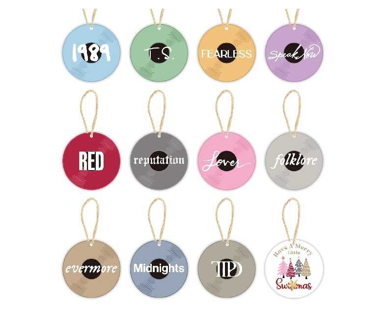 12 Pcs Christmas Tree Ornaments, Holiday Wooden Ornaments for Fans, Cute Home Wall Hanging Decorations, Christmas Theme Party Decor Favor, Novelty Xmas White Elephant Gifts for Women Girls Friends