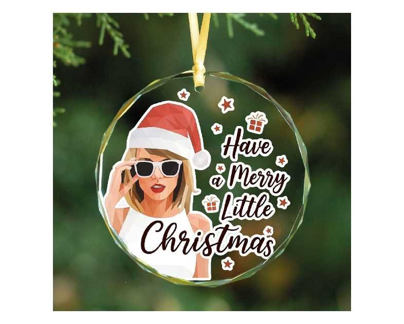 Merry Little Christmas Glass Ornament, Gift for Music Lovers, Giftbox Included
