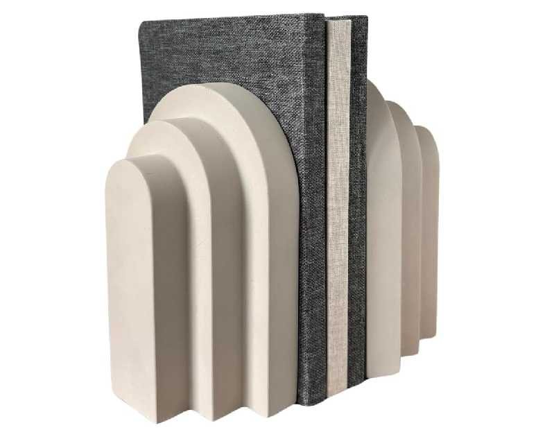 OAKOA Concrete Heavy Book Ends Decorative - Decorative Bookends for Heavy Books - Book Ends for Shelves Decorative - Heavy Duty Bookends for Shelves Decorative - Modern Bookends Decorative