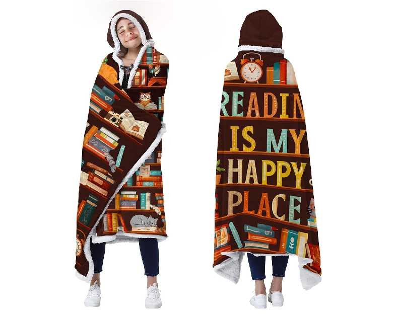 Book Lovers Gifts, Bookish Gifts for Book Lovers Women, Wearable Blanket Hoodies for Adults, Oversized Reading Blanket, Bookworm/Reading/Books Club Gift for Thanksgiving Christmas