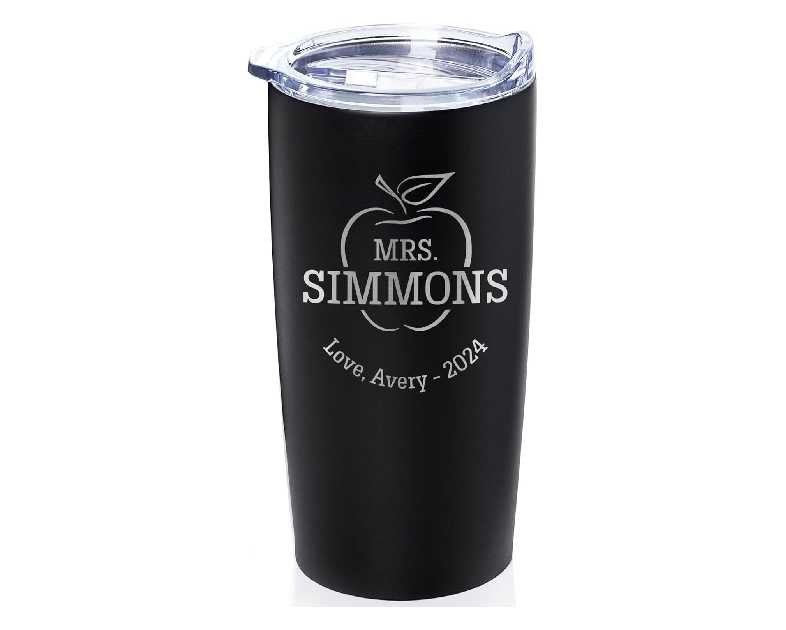 Lifetime Creations Engraved Personalized Teacher Tumbler: Educator Appreciation Gifts, Coffee Travel Mug, Teacher Presents for Women, Thank You End of Year Student Gifts (Matte Black 20 oz Cup)