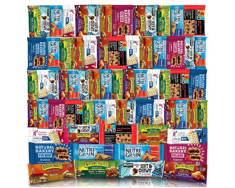 Veratify - Healthy Mixed Snack Box & Snacks Gift Variety Basket - Perfect for Men, Women, Adults, Office, School, College, Work - Variety Assortment Gift Basket - (Gift Care Package 66 Count)