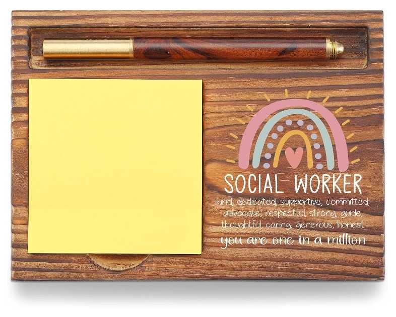 Social Worker Gift Sticky Note Holder, Social Work Appreciation Week Gifts, School Social Worker Teacher Thank You Gifts, Social Worker Graduation Gift Self-Stick Note Pad Holders TZP57