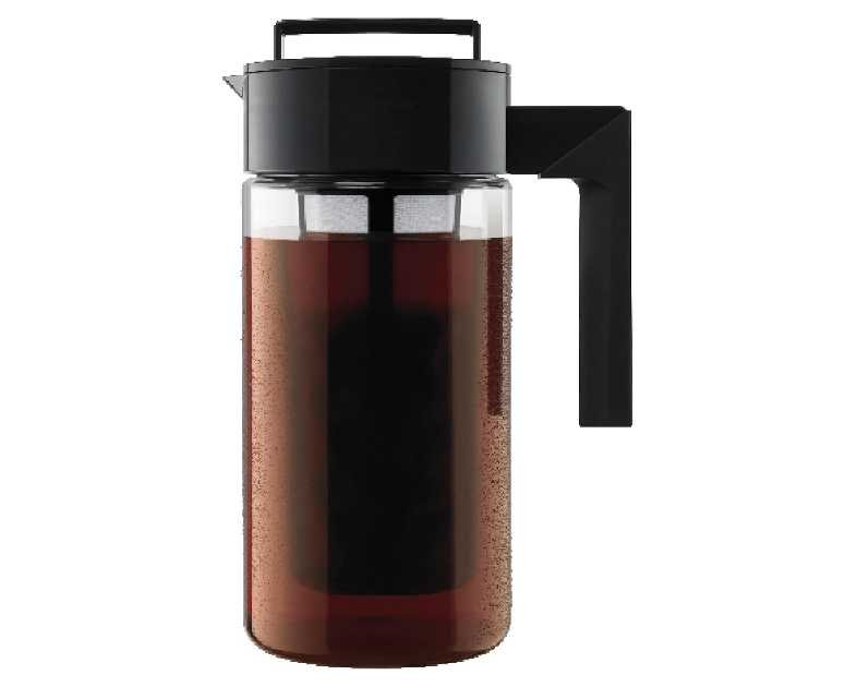 Takeya Tritan Cold Brew Coffee Maker - Airtight Pitcher with Leak-Free Lid - BPA-Free Cold Brew Maker with Silicone Handle - Dishwasher-Safe Pitcher for Homemade Cold Brew - 1 Quart, Black