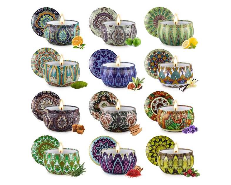 Scented Candles Gift Set,12 Pack Candles for Home Scented, 300 Hour Long Lasting Soy Wax Aromatherapy Candle Set, Birthday Gifts for Women with Gift Box