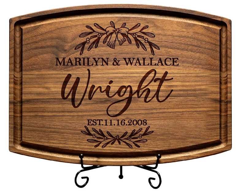 Personalized Cutting Board - Custom Engraved Wood Charcuterie Board - Customized Bridal Shower, Wedding, Engagement, Anniversary and Housewarming Gifts - Best Gift Idea for Couples, Parents, Family