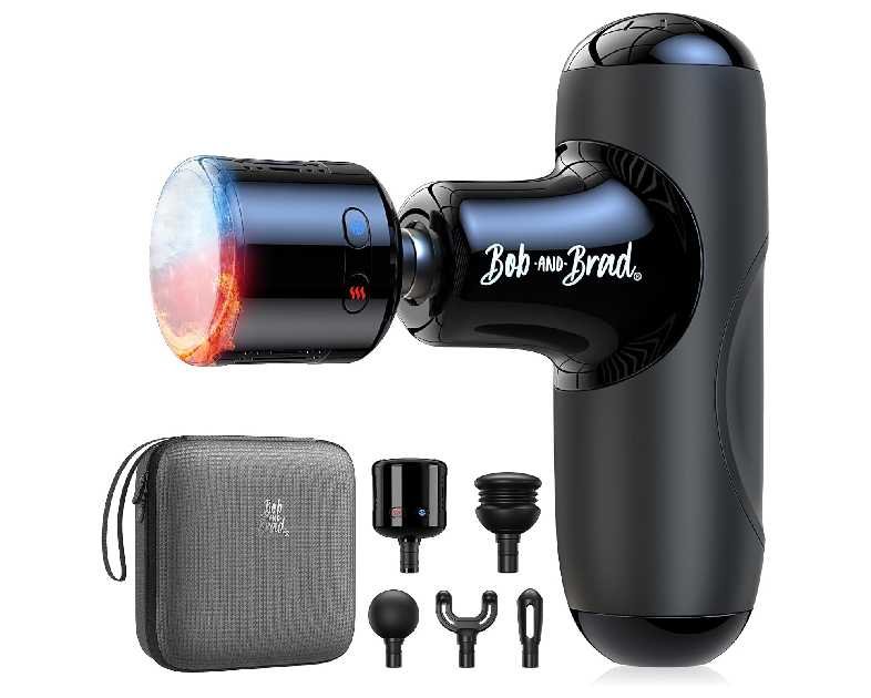 BOB and Brad Q2 Pro Mini Massage Gun with Heat and Cold Head,Pocket-Sized Deep Tissue Massager Gun,Portable Percussion Muscle Massager Gun, Ultra Small&Quiet Muscle Massage Gun, Gift for Women Men