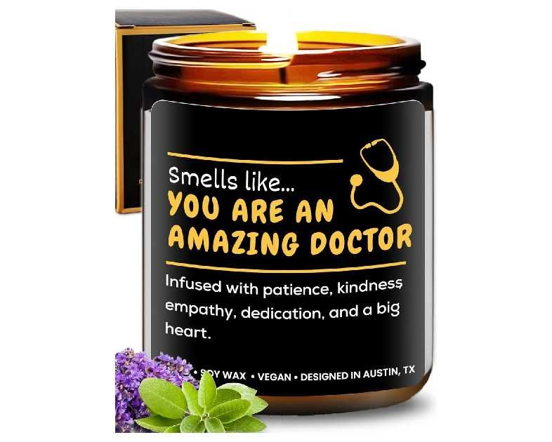 Doctor Candle, Unique Gifts for Doctors, Ideal Doctor Gifts for Men and Women, Thoughtful Graduation Presents for Medical Students, Best Medical School Gift for Her, Birthday, Christmas, Gift Ready