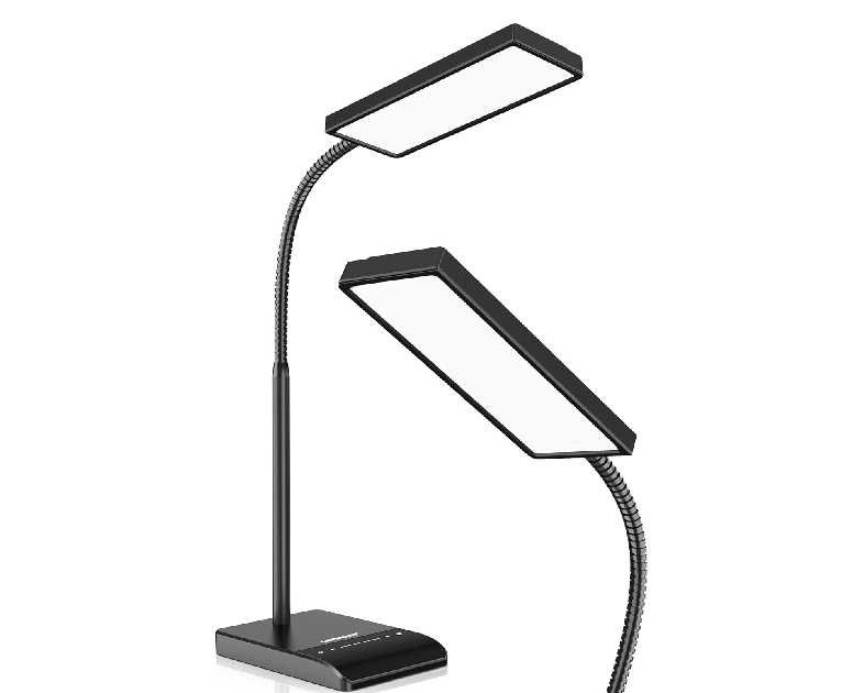 LEPOWER Desk Lamp, 800LM LED for Home Office, 12W Reading for Desk, Eye-Caring Light, Touch Table Gooseneck Lamp, 50 Lighting Modes, Bright for Bedroom, Study (Black)