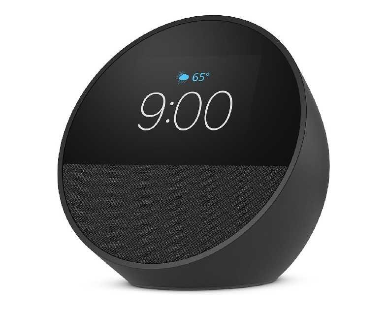 Amazon Echo Spot, Great for nightstands, offices and kitchens, Smart alarm clock with Alexa, Black