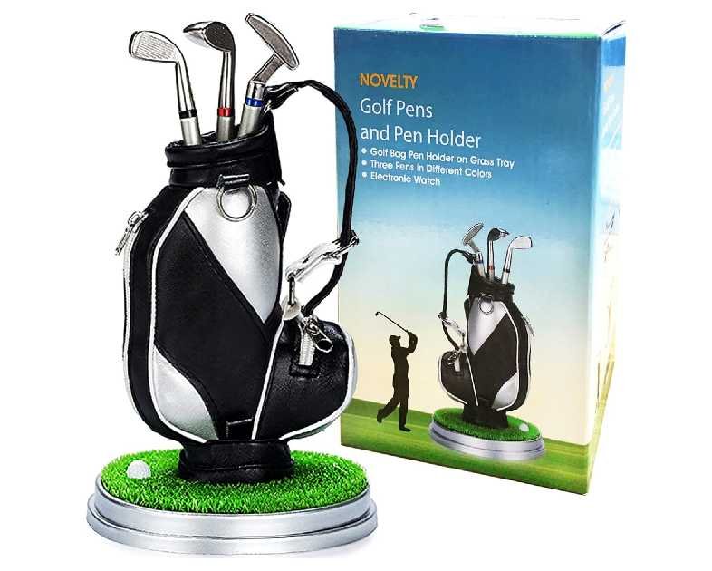 Jishi Golf Gifts for Men Golf Pen Holder Stocking Stuffers for Adults Men Golfers, Funny White Elephant Gifts for Adults Useful Unique Office Supplies Desk Accessories Decor Gadgets for Boss Dad Women