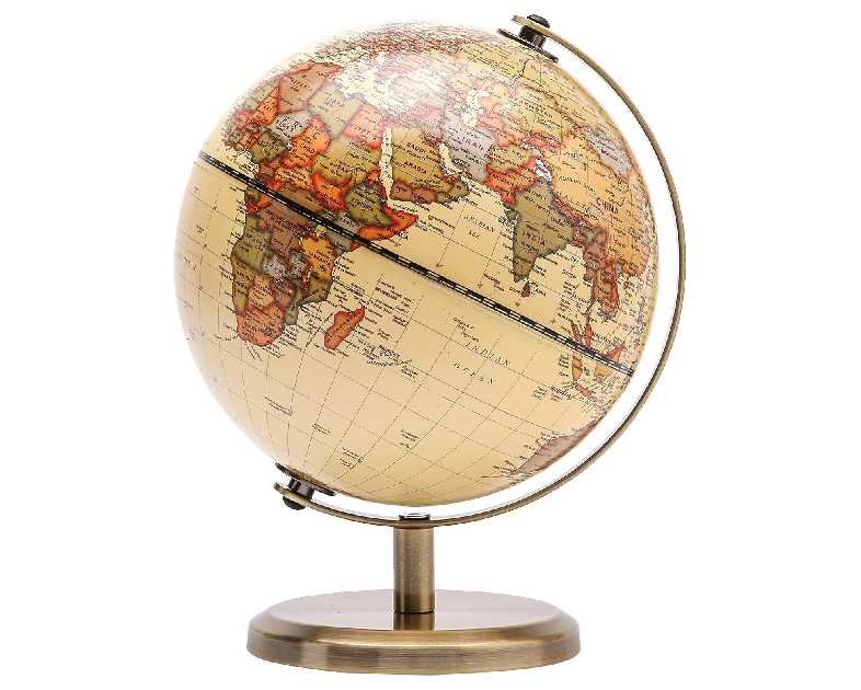 Exerz Antique Globe Dia 5.5-inch Mini Globe - English Map - Modern Map in Vintage Color