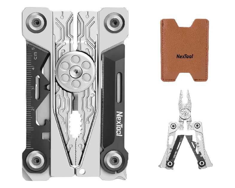 NexTool Folding Credit Card Multitool Wallet Multi Tool, 20 in 1 Stainless Steel Wallet Tool Card with Pliers, Knife, Bottle Opener,Hexagon Spanner, Compact, Lightweight EDC Tools,Gifts for Men Unique