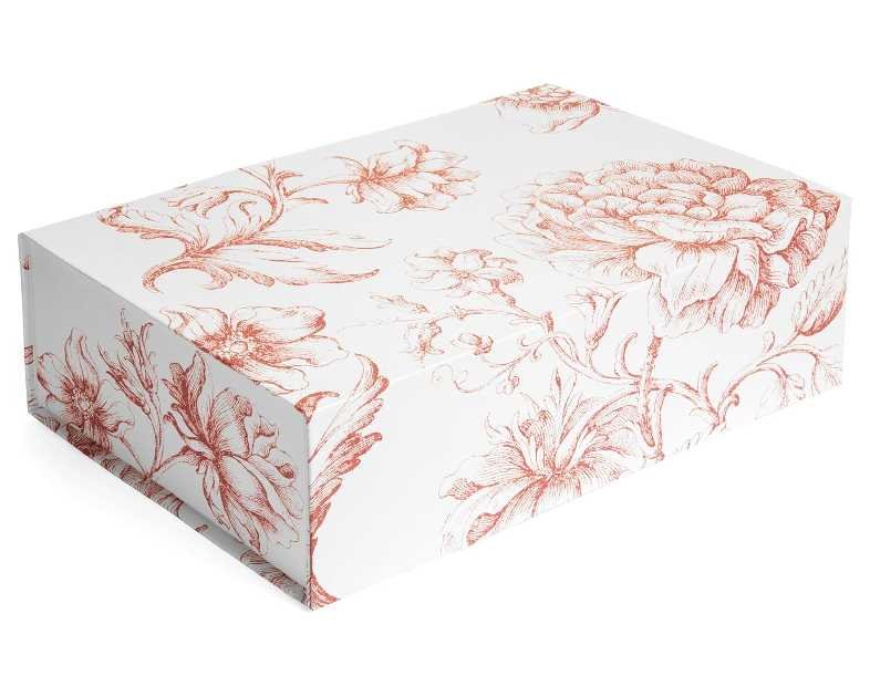 Luxury Keepsake Gift Box | Pink Floral Decorative Boxes with Magnetic Lids for Presents, Wedding Memory Box, and Bridal Gifts. 11.5" x 7.5" x 3.5"