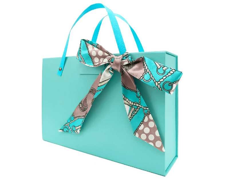 JOYSCOOP Teal Gift Box - 11x7.6x3.5 Inches Large Gift Box with Lids and Handles, Portable Magnetic Gift Boxes for Presents