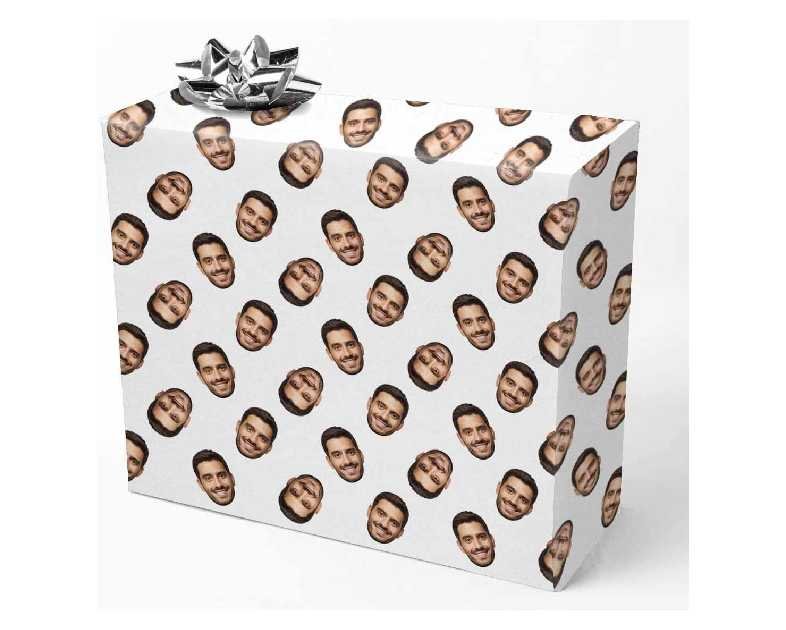 InterestPrint Personalized Photo Birthday Wrapping Paper, Funny Custom Face Bday Gift Wrap for Adults, Teens, Pets & Kids Birthdays Christmas