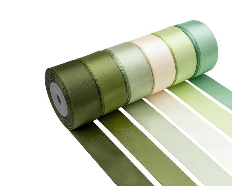 Green Satin Ribbon 1 Inch x 60 Yards Sage Green Ribbon Assorted Solid Color Double Faced Silk Satin Ribbons for Crafts, Gift Wrapping, Wedding, Bridal Shower, Flower Bouquet, Invitation, Hair Bows