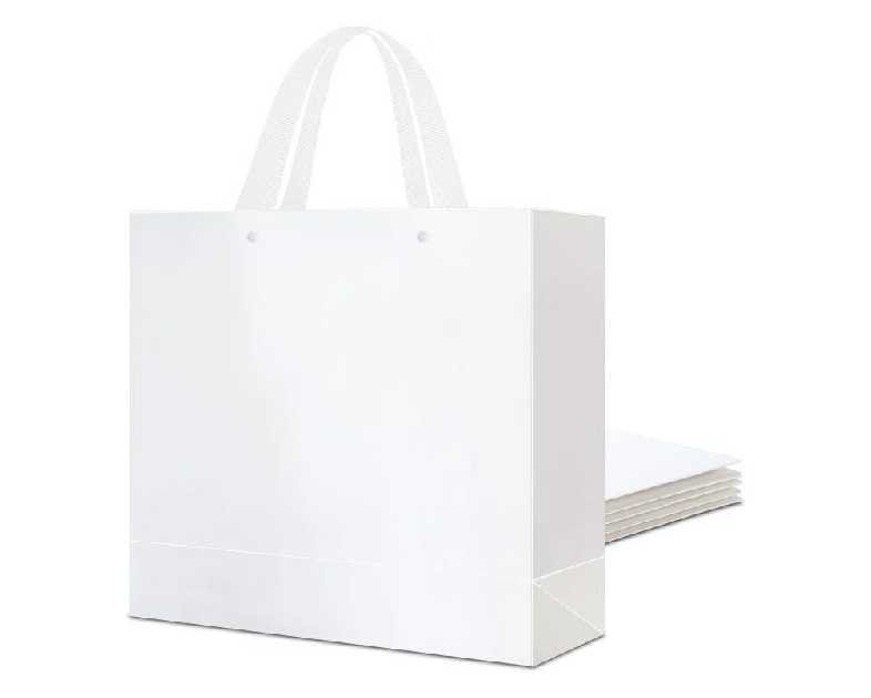 PACKHOME 6 Extra Large Gift Bags 17.5x6x16 Inches, White Premium Gift Bags with Handles for Gift Giving (Glossy White)