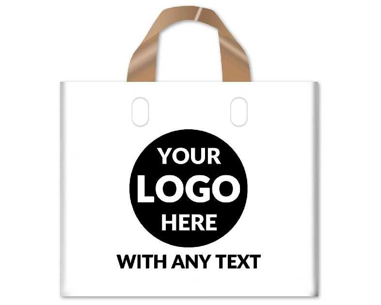 Custom Plastic Bags with Logo, 12x8x3.15In Glossy Personalized Gift Bags for Small Business, Boutique, Retail, Parties